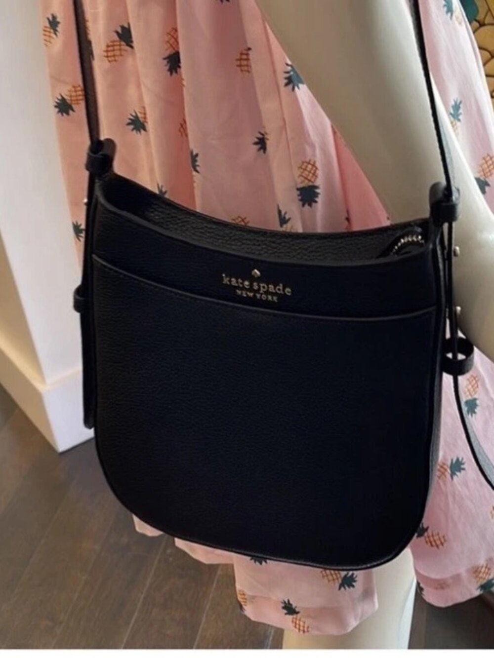 Kate Spade Perry Leather Crossbody Fresh Peach Floral - Picture 2 of 7